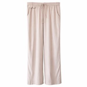 Maeve Wide-Leg Pull-On Pants Cream Size Large